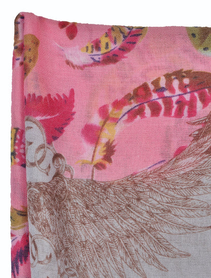 Foulard imprimé papillons - Rose - 3