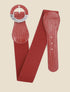 Ceinture effet croco à boucle ronde - Rouge - 1