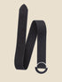 Ceinture en simili à boucle bimatière - Noir - 1