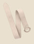 Ceinture en simili à boucle bimatière - Beige - 3