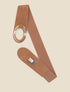Ceinture bi-matière à boucle tressée - Camel - 1