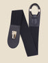 Ceinture bi-matière à boucle ornée de perles - Noir - 3