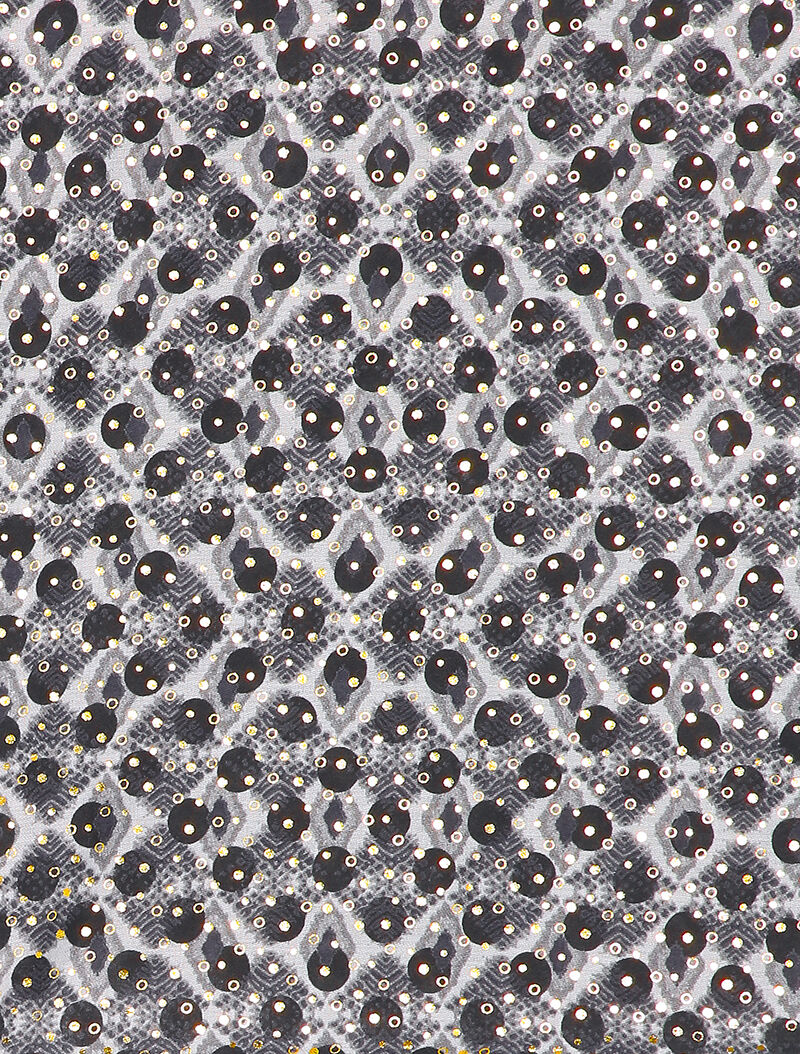 Foulard à imprimé pois stylisé et lamé - Noir - 2