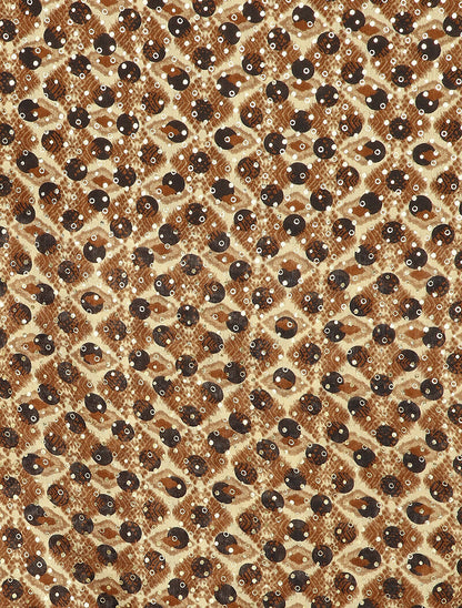 Foulard à imprimé pois stylisé et lamé - Marron - 2