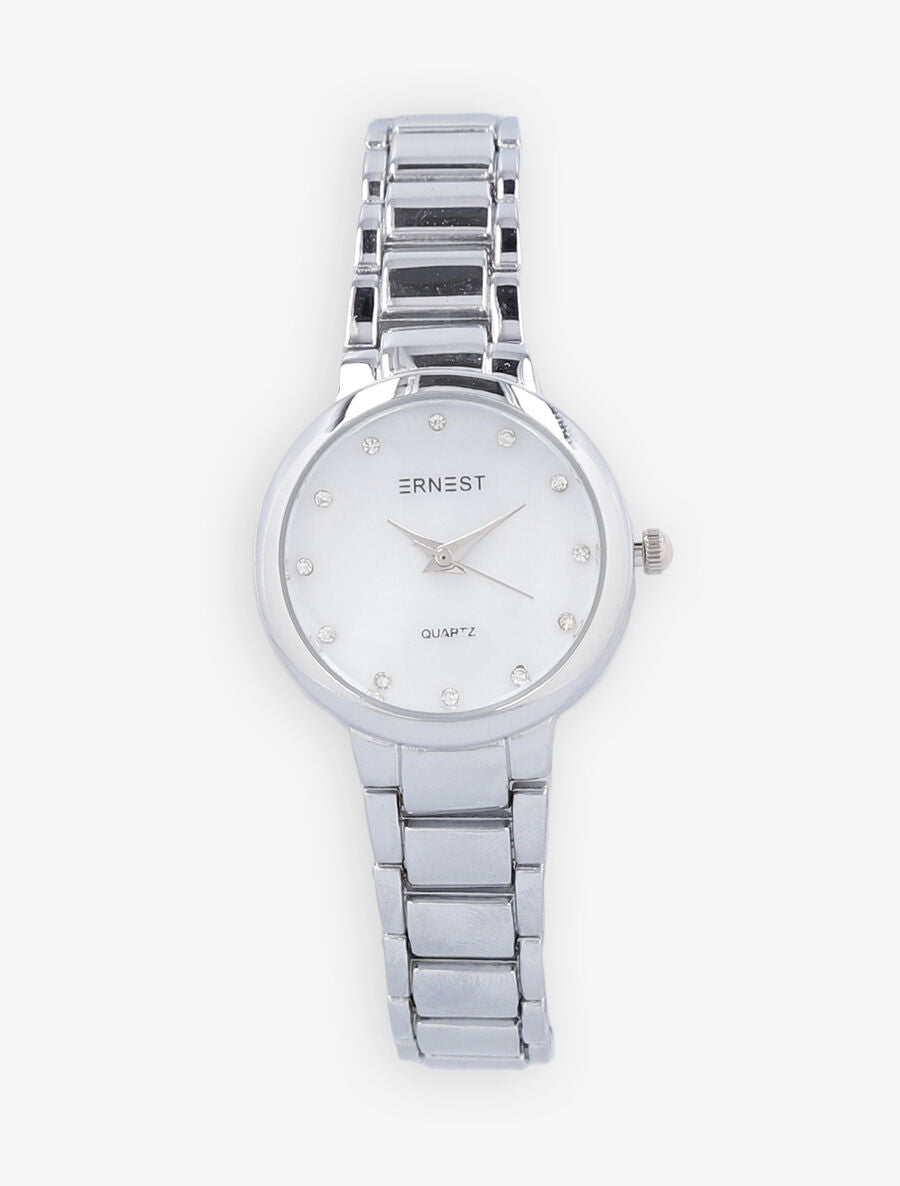 Montre métallique à cadran nacré - Argent - 3