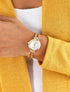 Montre métallique à bracelet stylisé - Or - 1