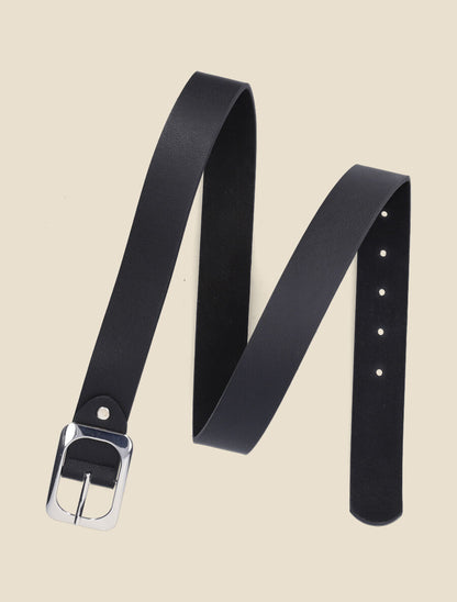 Ceinture en simili effet patiné - Noir - 3