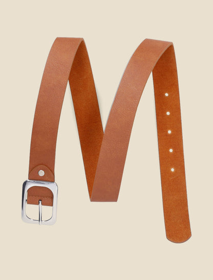 Ceinture en simili effet patiné - Camel - 3