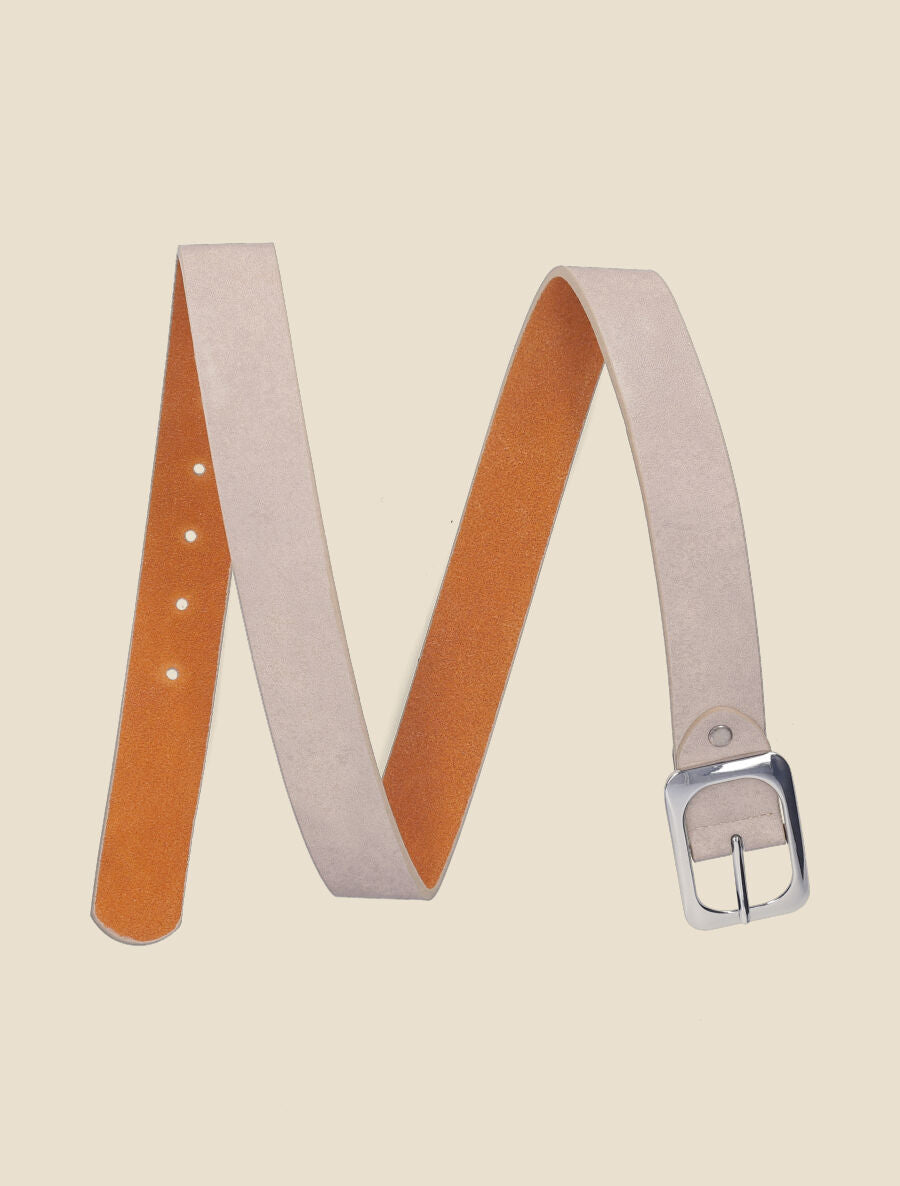 Ceinture en simili effet patiné - Beige - 3