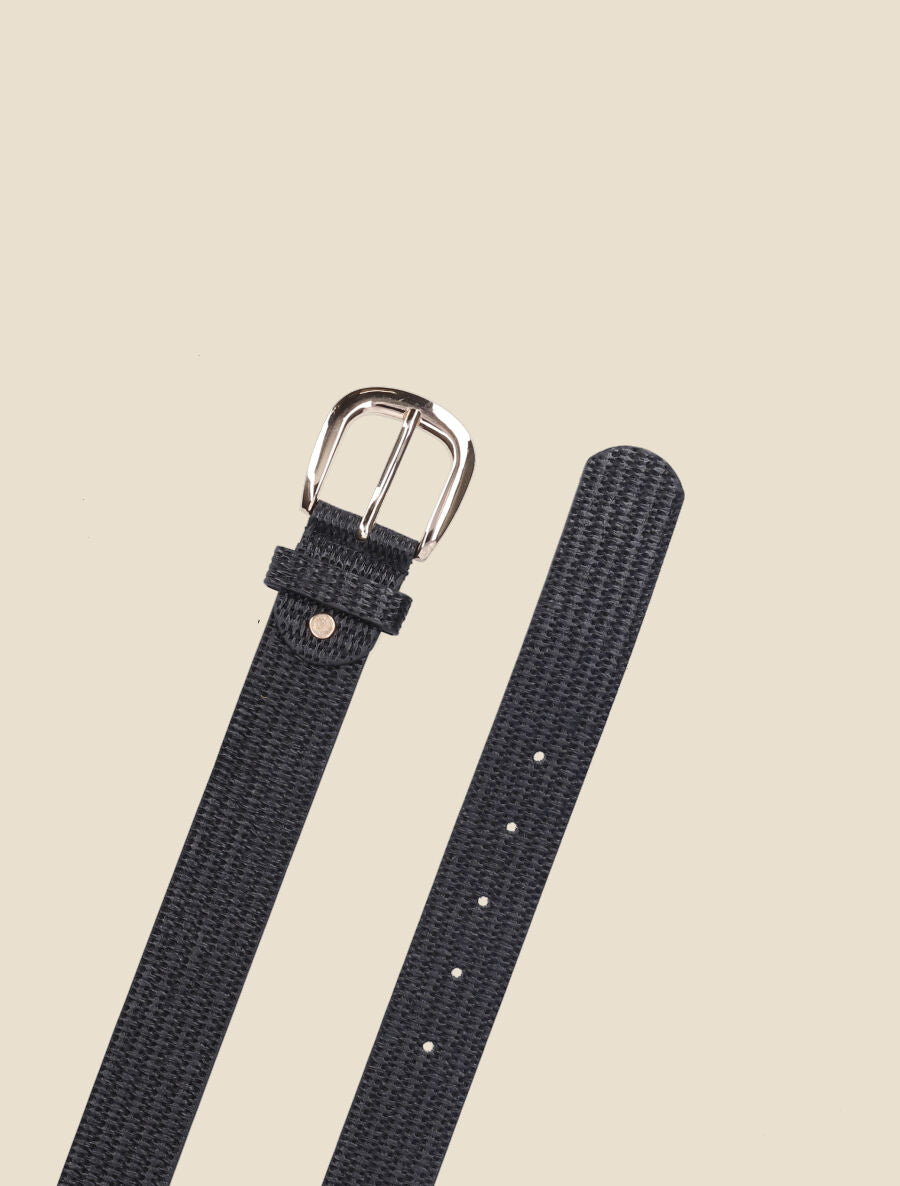 Ceinture en simili effet tressé - Noir - 2