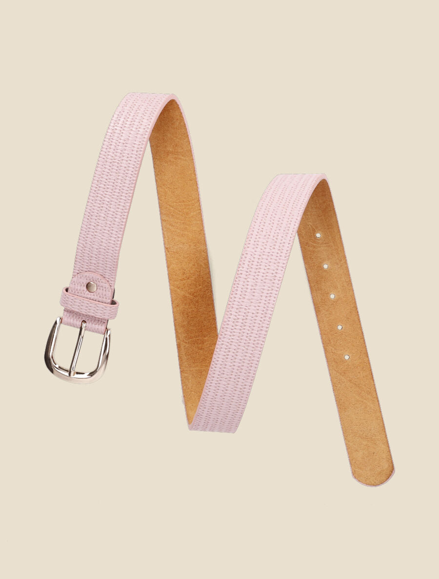 Ceinture en simili effet tressé - Rose - 3