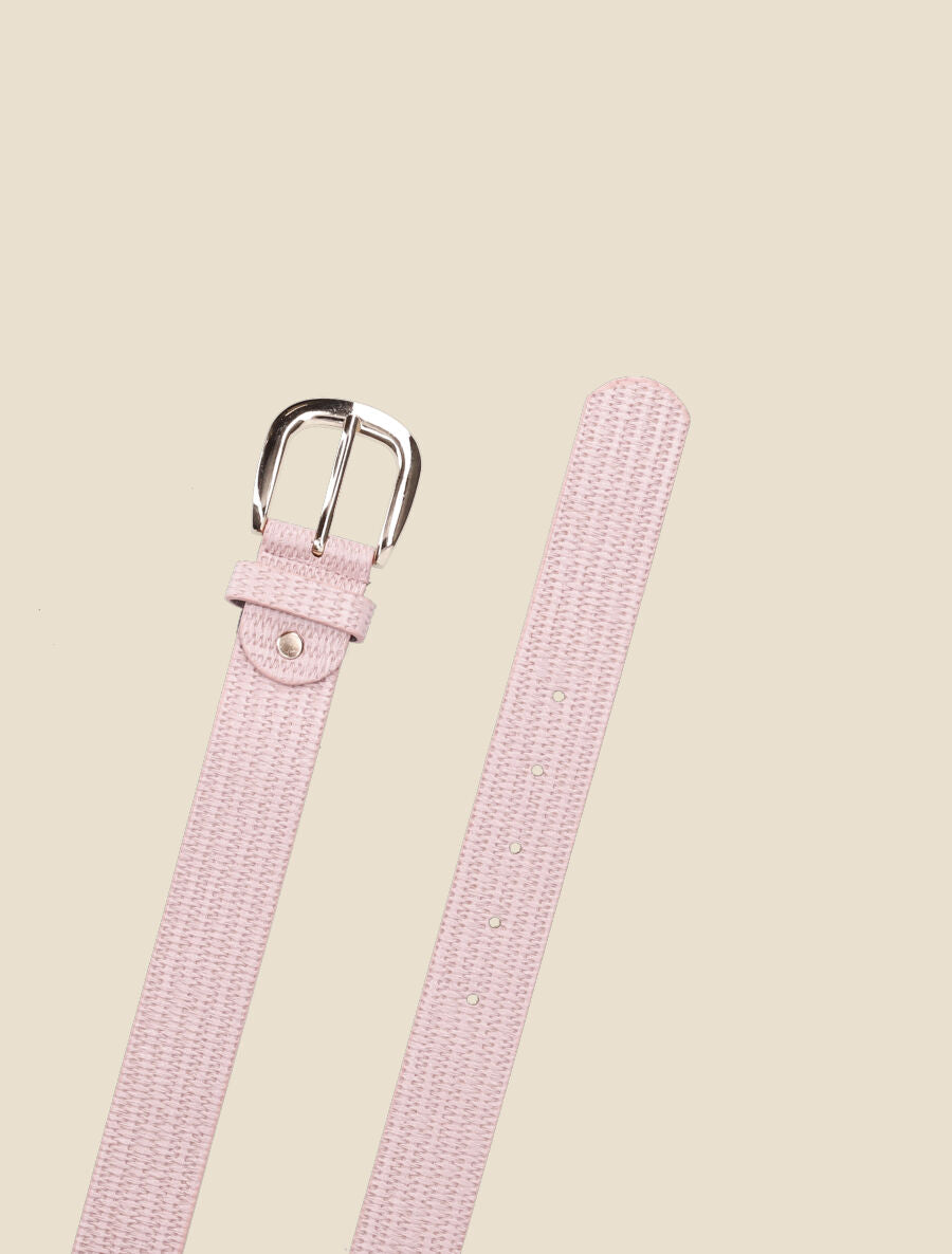 Ceinture en simili effet tressé - Rose - 2