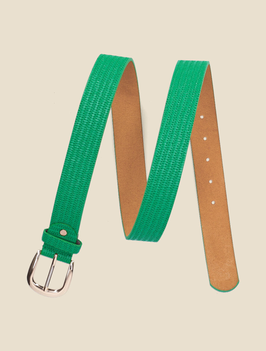 Ceinture en simili effet tressé - Vert - 1
