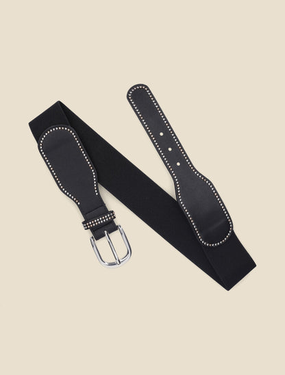 Ceinture élastiquée à clous - Noir - 3