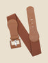 Ceinture à grosse boucle carrée - Camel - 1