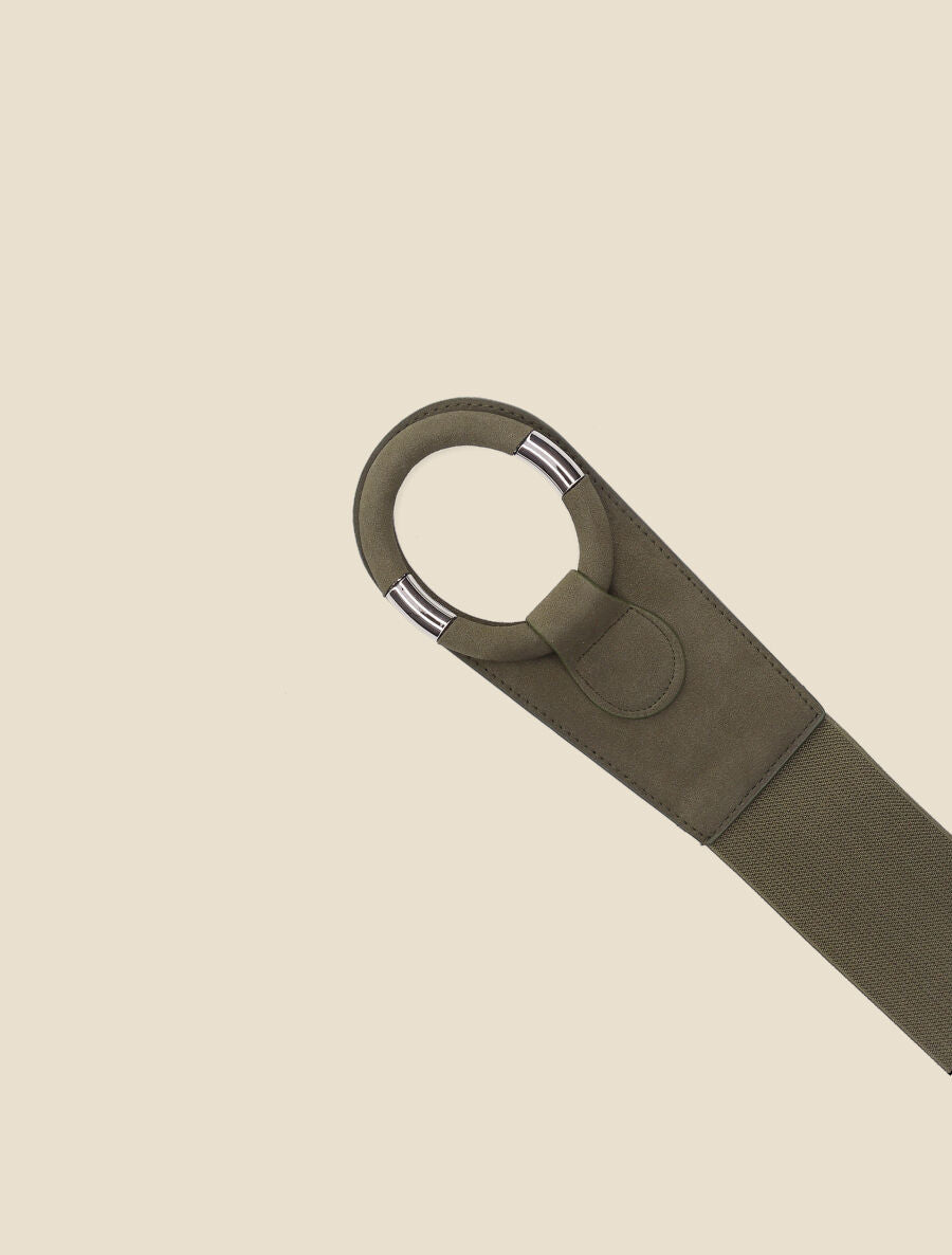 Ceinture à boucle ronde stylisée - Kaki - 2