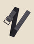 Ceinture en simili à grande boucle carrée - Noir - 3
