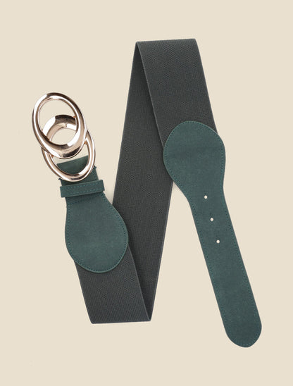 Ceinture à double boucles métalliques - Vert - 1
