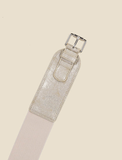 Ceinture stretch à petite boucle métallique - Or - 2