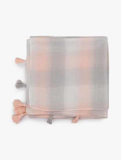 Foulard irisé à carreaux - Rose - 2