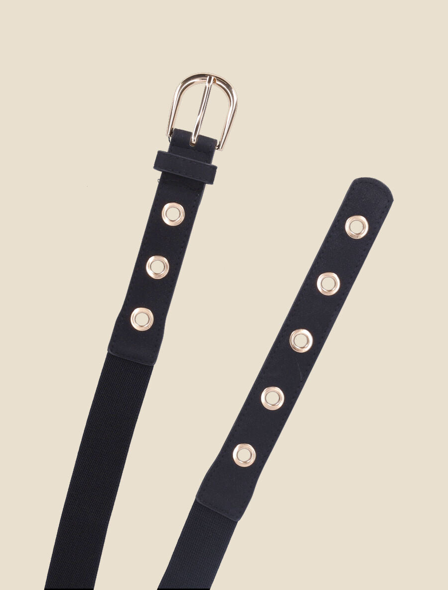 Ceinture à anneaux métalliques - Noir - 2