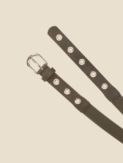 Ceinture à anneaux métalliques - Kaki - 2