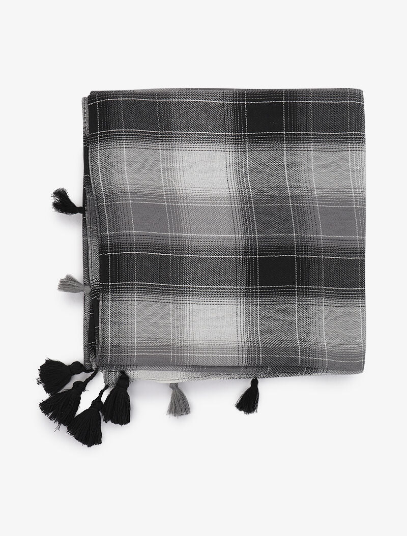 Foulard irisé à carreaux - Noir - 2