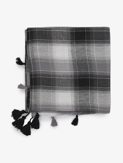 Foulard irisé à carreaux - Noir - 2