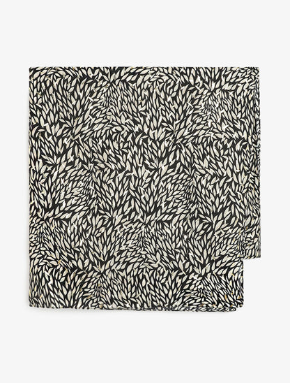 Foulard à imprimé feuilles irisées - Beige - 2