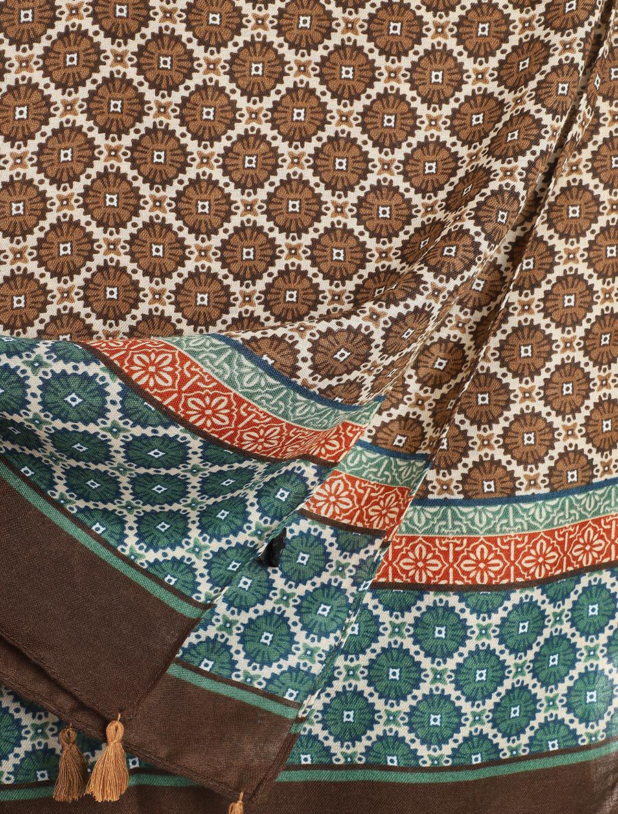 Foulard à imprimé mosaïque - Beige - 3