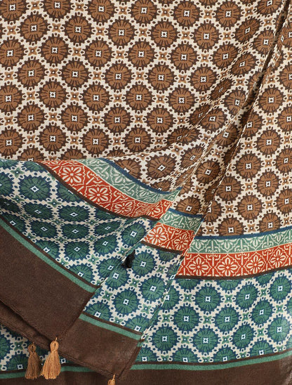 Foulard à imprimé mosaïque - Beige - 3
