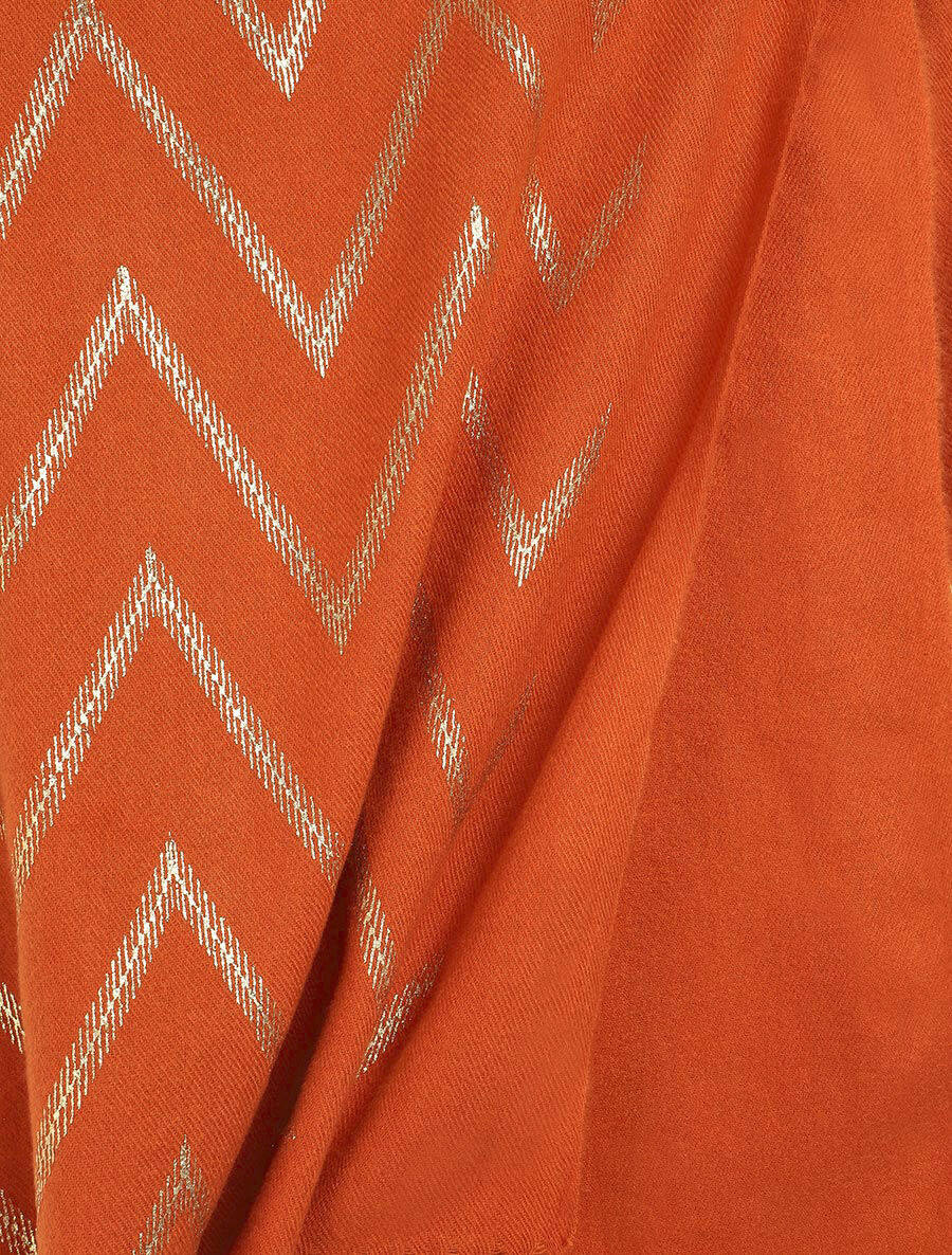 Echarpe à imprimé zig-zag irisés - Orange - 3