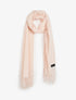 Echarpe en laine mélangée à bords frangés - Rose pâle - 1