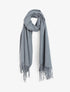 Echarpe en laine mélangée à bords frangés - Gris - 1