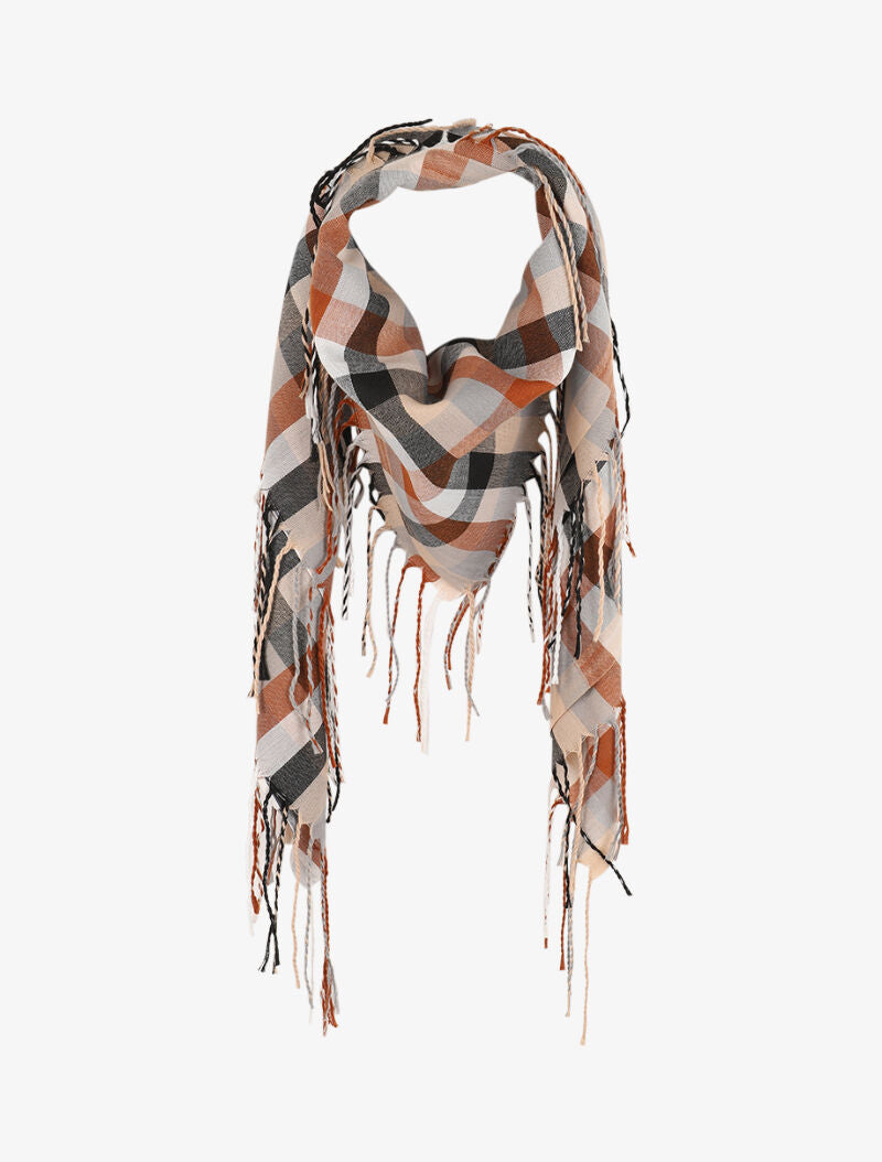 Foulard à petits carreaux - Camel - 1