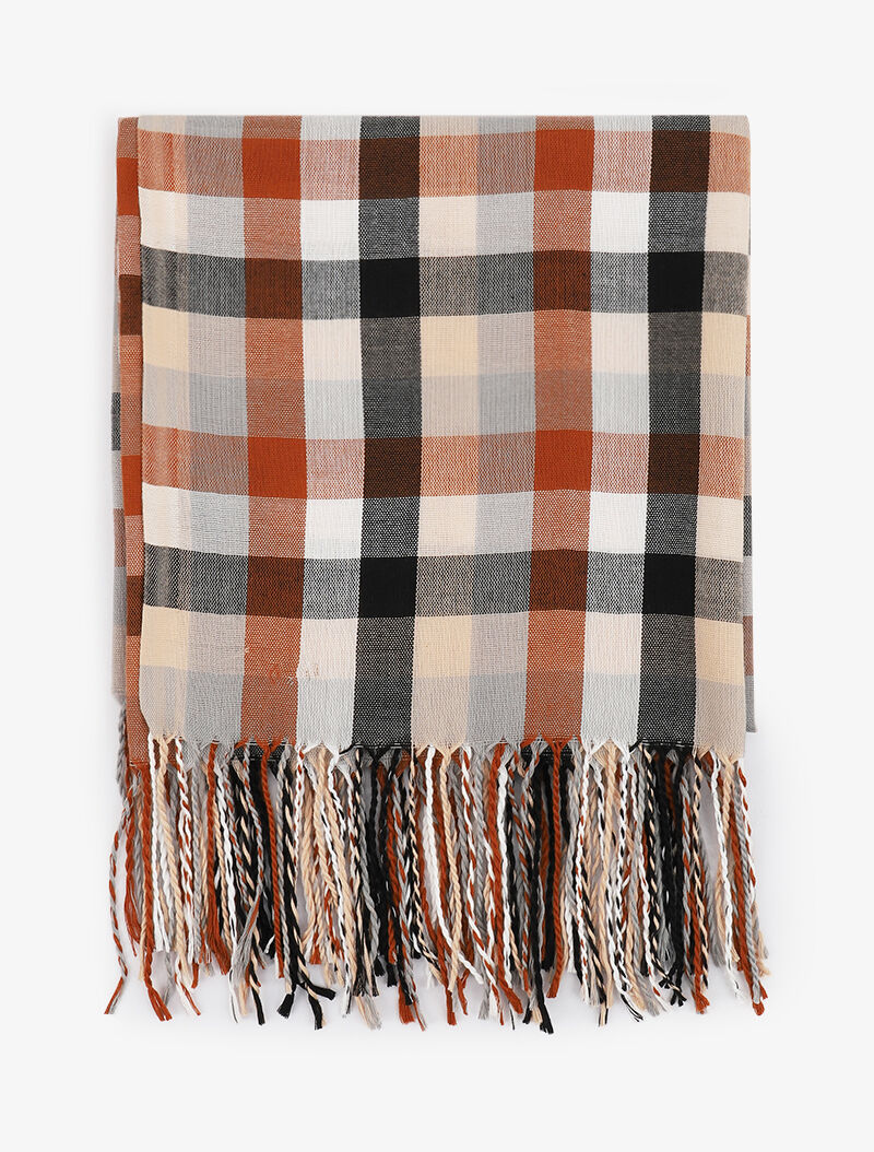Foulard à petits carreaux - Camel - 2