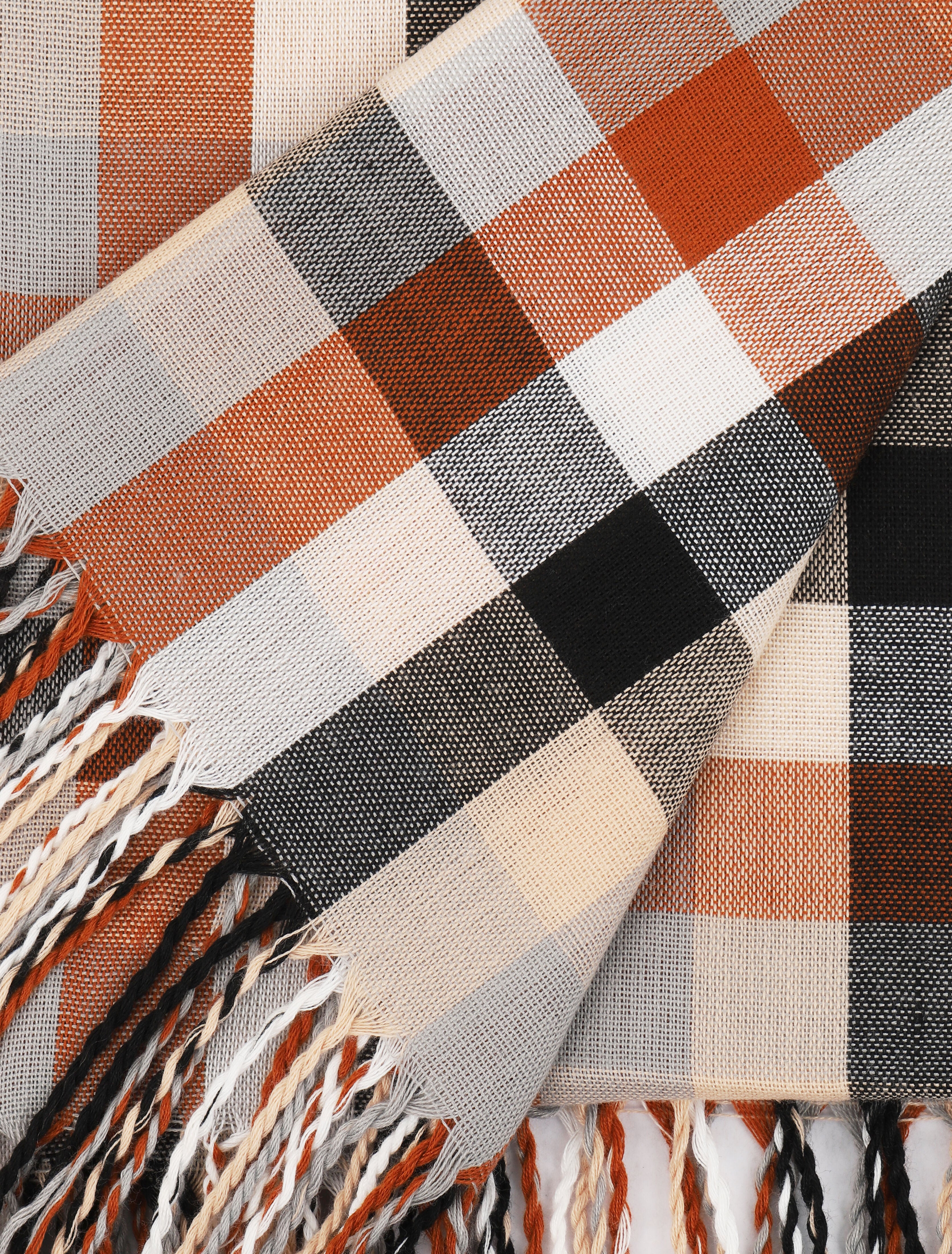 Foulard à petits carreaux - Camel - 3