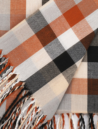 Foulard à petits carreaux - Camel - 3