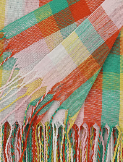 Foulard à petits carreaux - Blanc/vert - 3