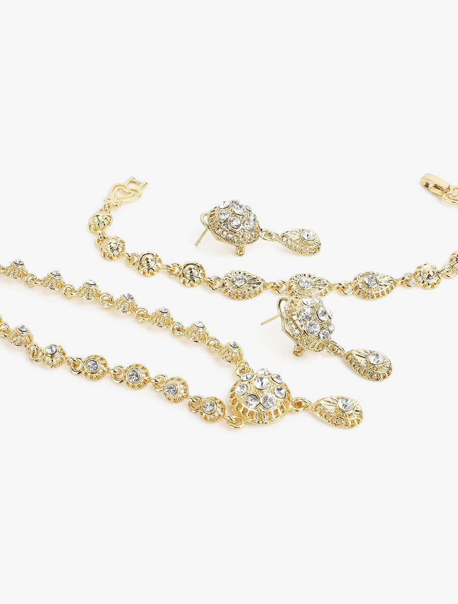 Parure 3 sets à détail zircons blancs - Or - 6