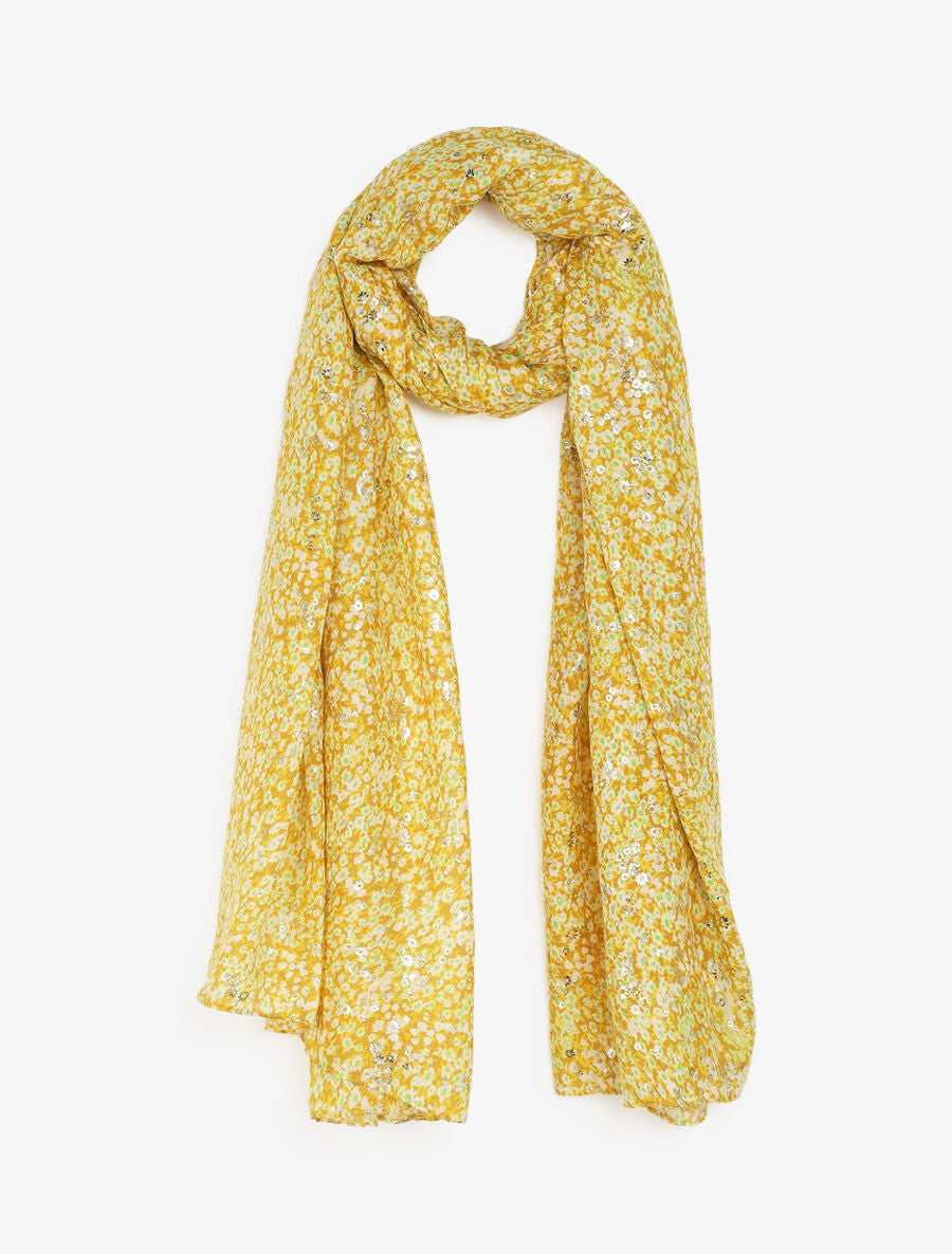 Foulard à petites fleurs irisées - Jaune - 4