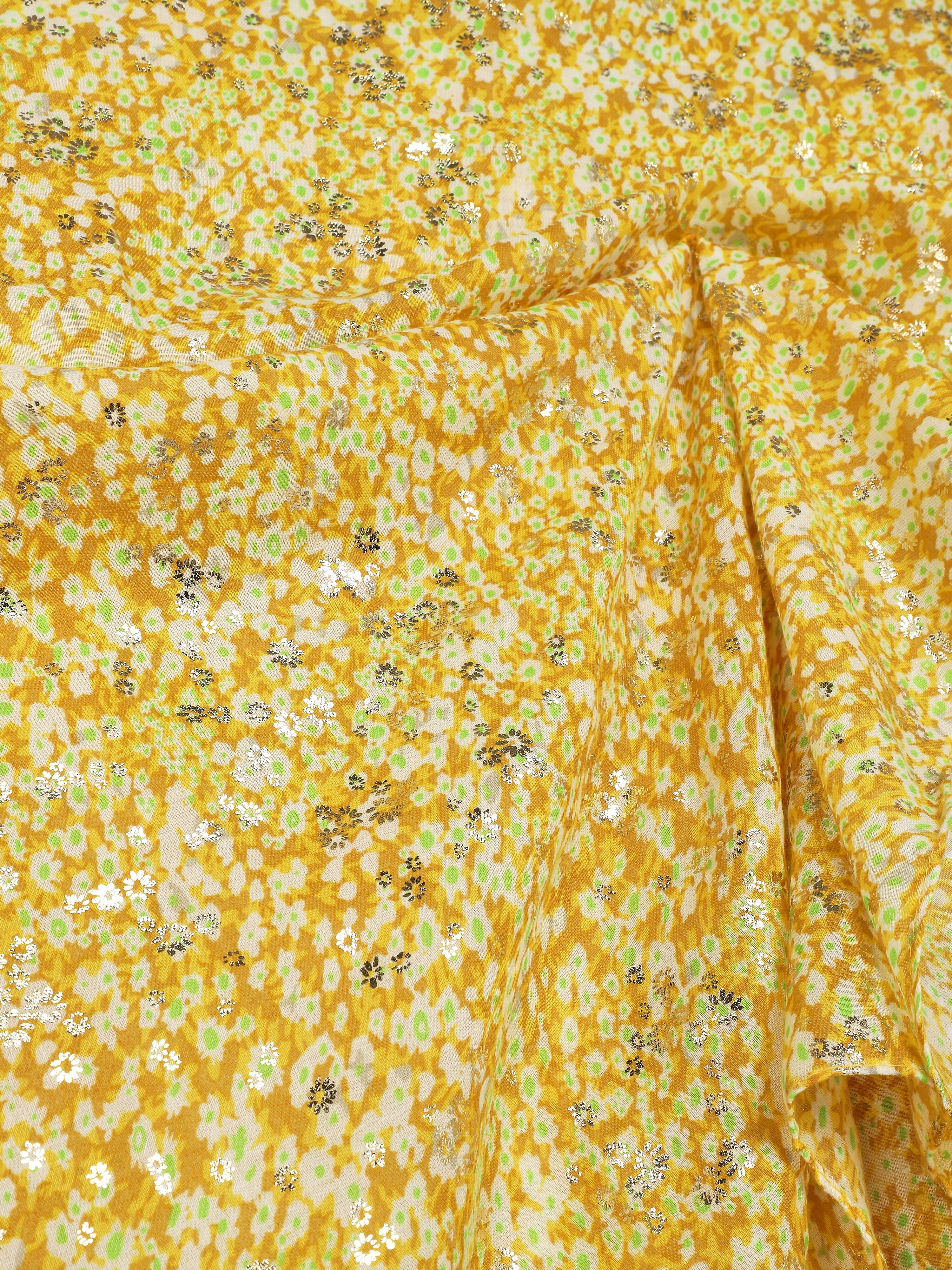 Foulard à petites fleurs irisées - Jaune - 3