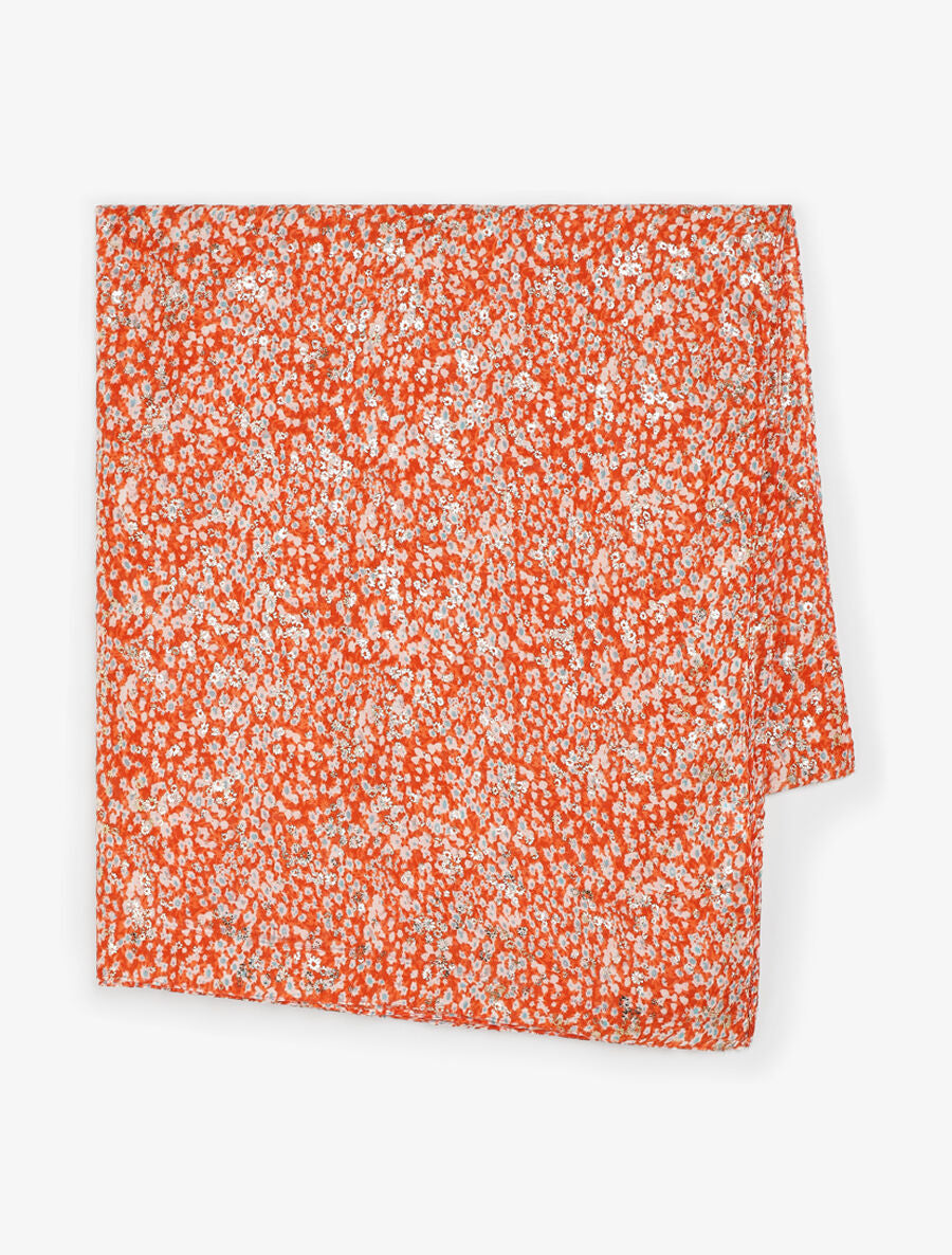 Foulard à petites fleurs irisées - Orange - 2