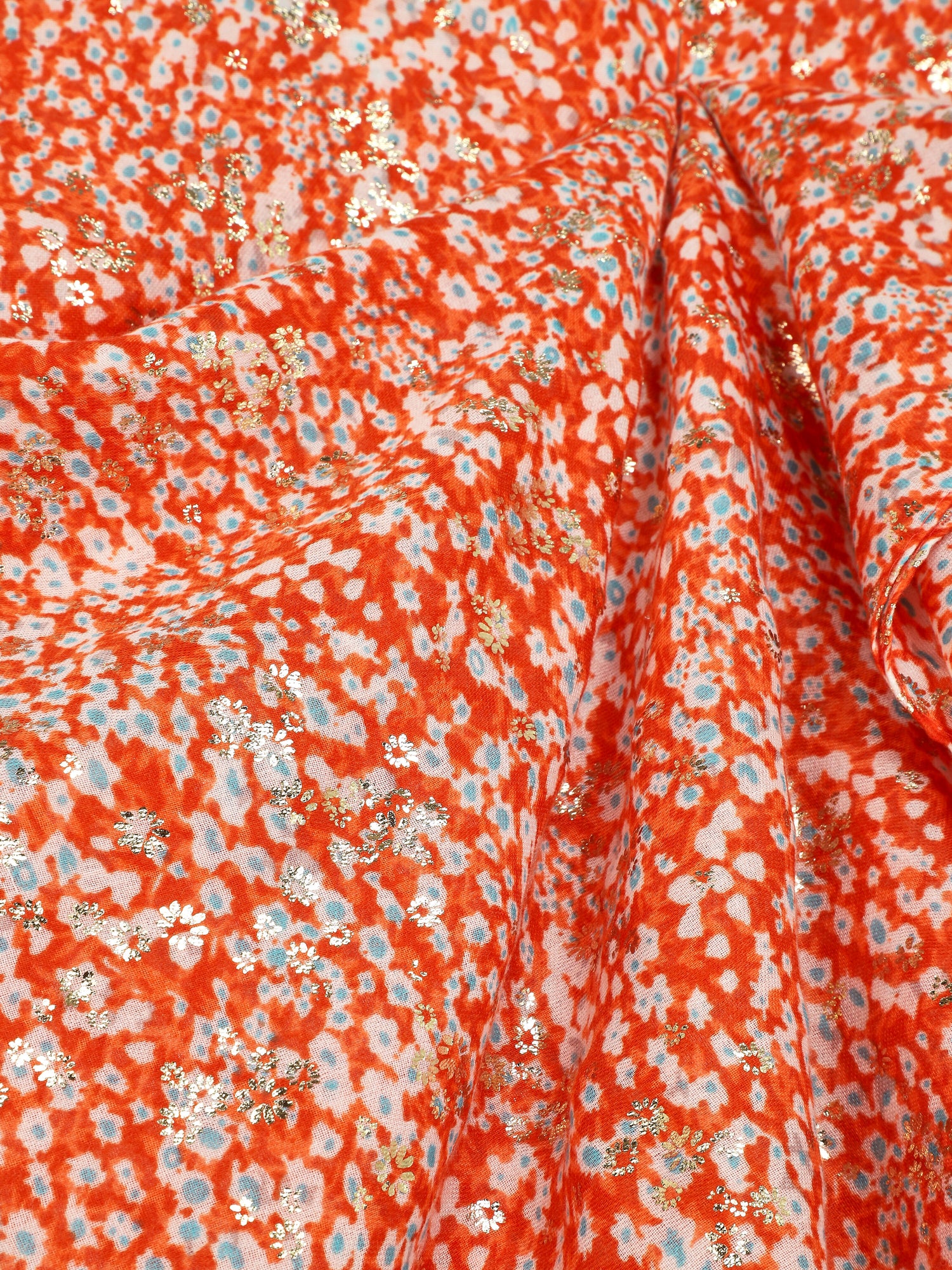 Foulard à petites fleurs irisées - Orange - 3