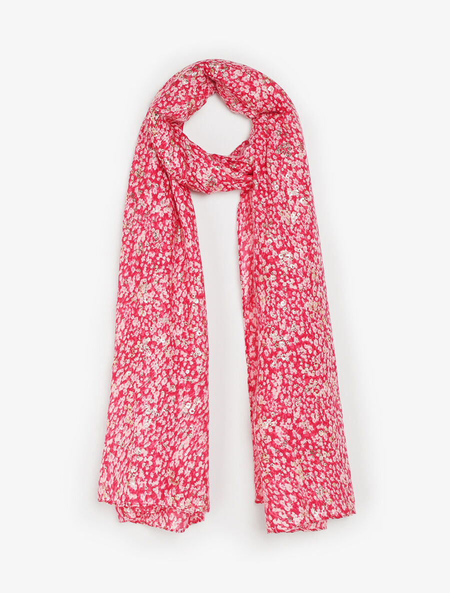 Foulard à petites fleurs irisées - Fuschia - 4