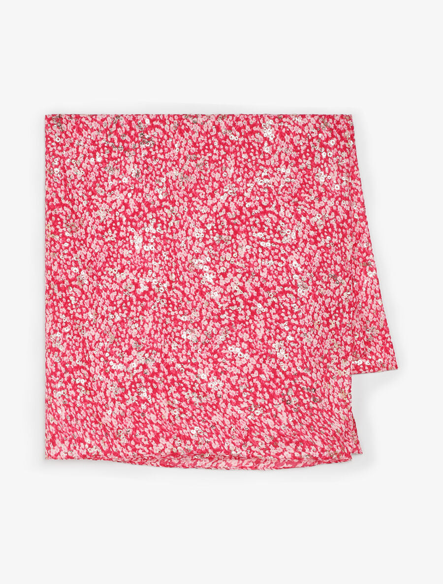 Foulard à petites fleurs irisées - Fuschia - 2
