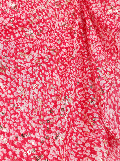 Foulard à petites fleurs irisées - Fuschia - 3