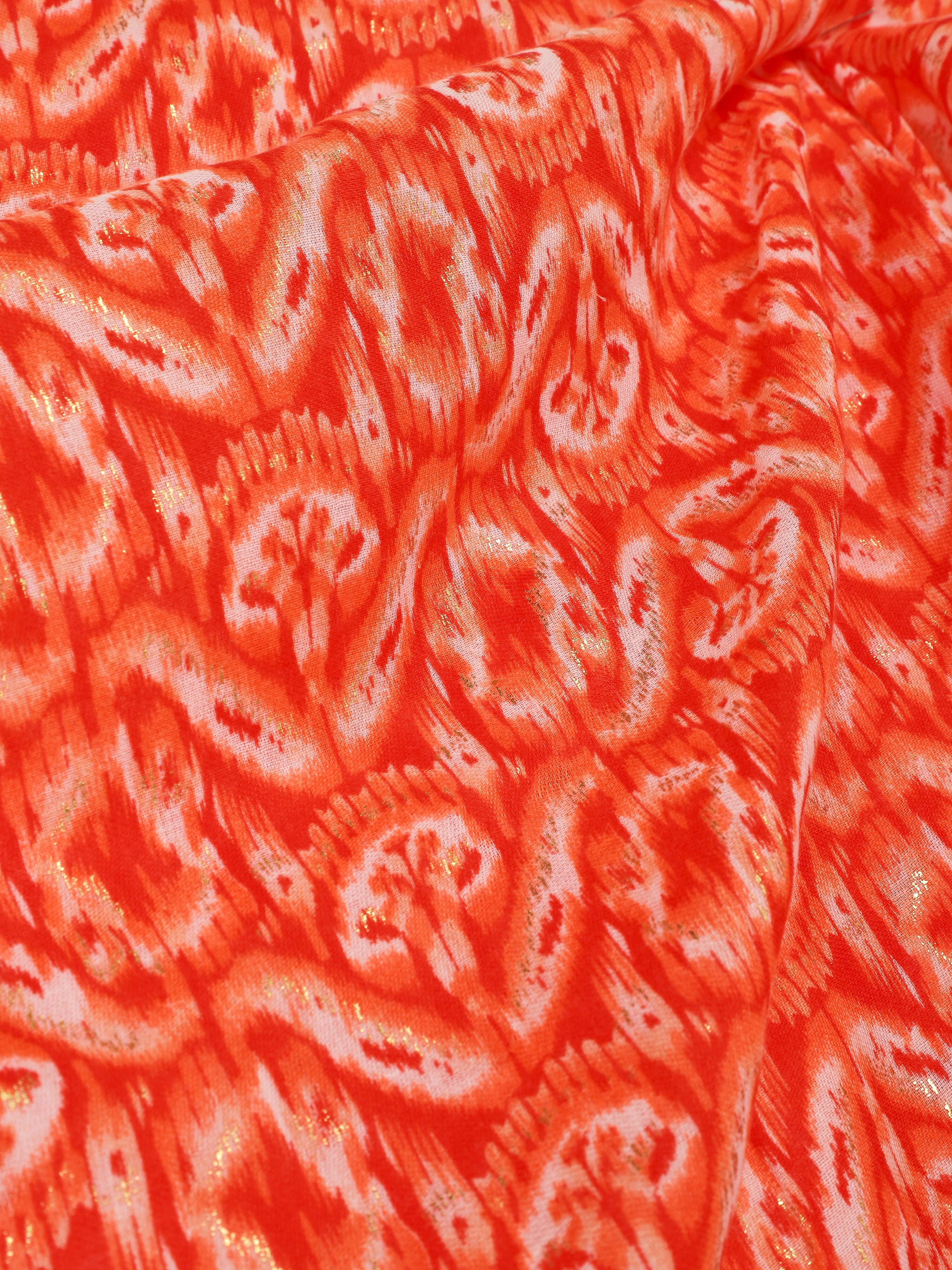 Foulard irisé imprimé psychédélique - Orange - 3