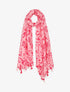 Foulard à pompons imprimé feuilles abstraites - Fuschia - 4