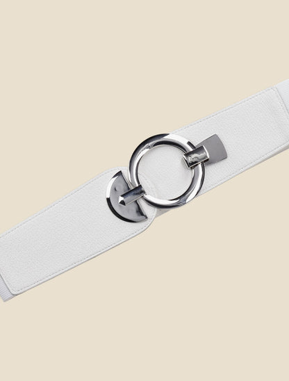 Ceinture bi-matière à boucle ronde - Blanc - 2